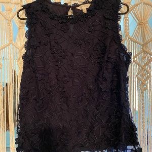 Navy lace covered tank